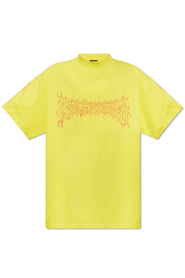 Balenciaga t shirt mens yellow on sale